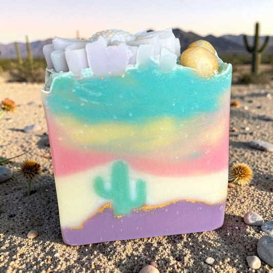Don’t Blink, It’s Spring in the Desert – Artisan Soap with Lemongrass, Litsea, Rosemary, and Geranium Rose Essential Oils
