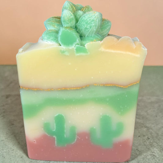 Desert Succulent Soap | Sage, Litsea Cubeba & Eucalyptus | Handmade Natural Tallow Soap | Yellow Lark Soap Co.