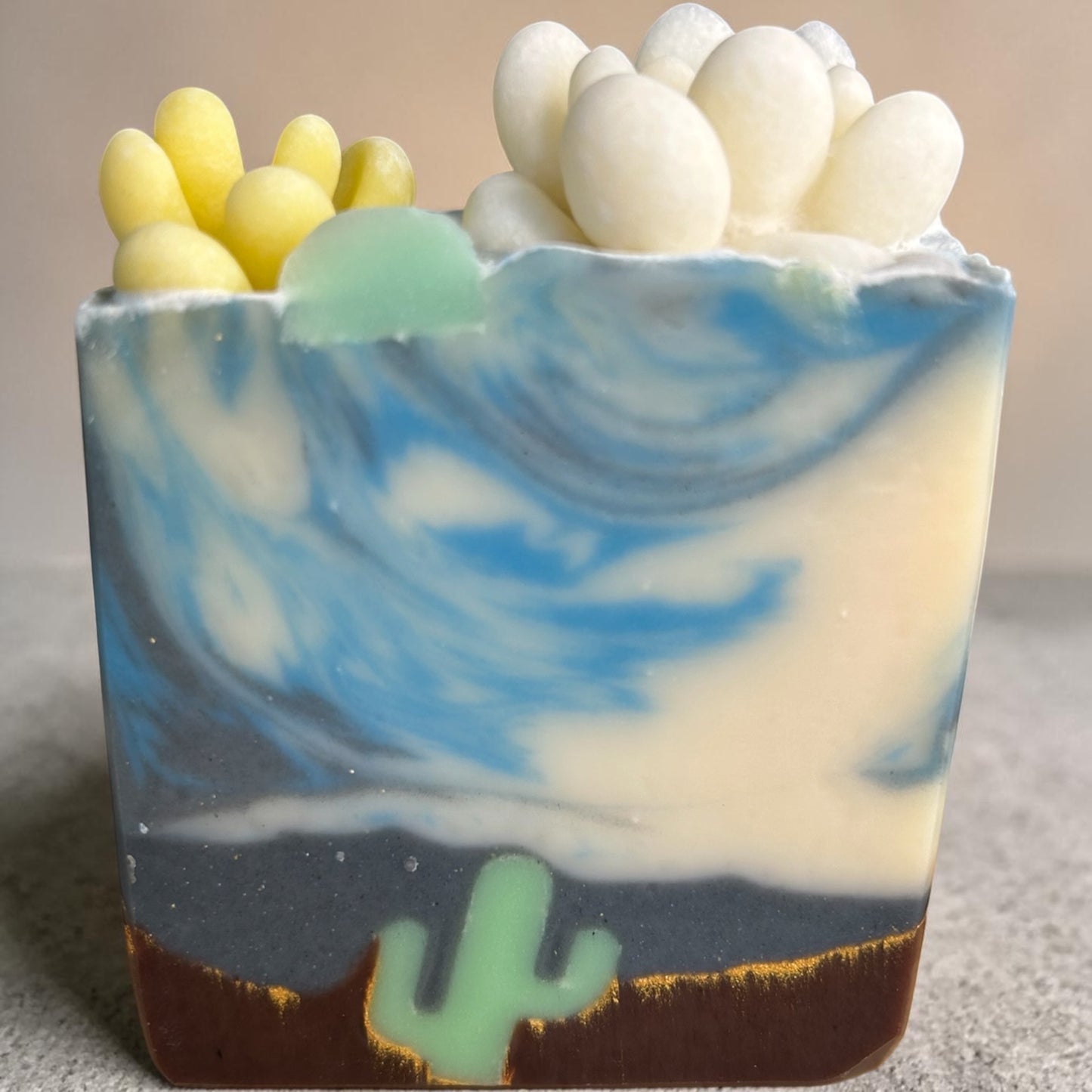 Sage Rosemary Tea Tree Soap – Handmade Cold Process Herbal Tallow Soap Bar with Essential Oils | Arizona Themed Cactus Soap