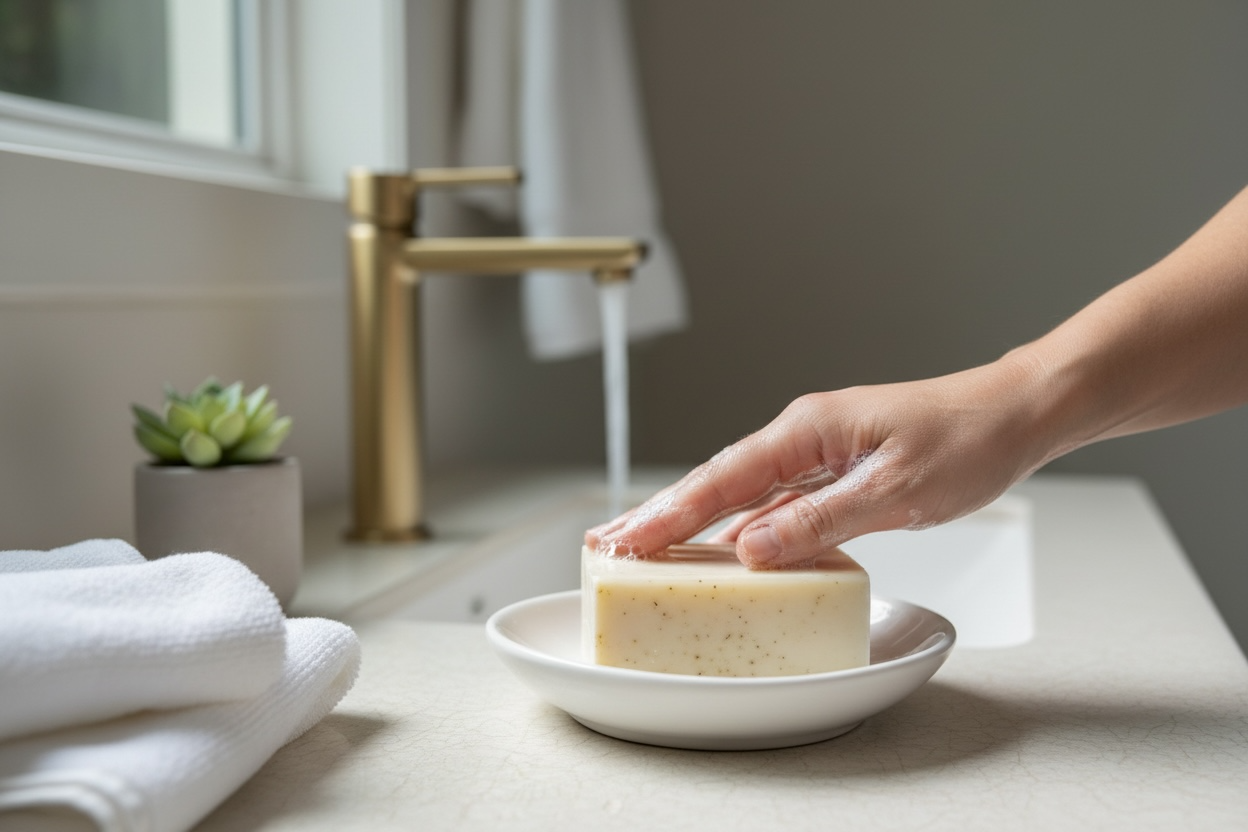 Marshmallow Meadow |Marshmallow Root Tallow Soap | Lavender, Geranium & Cedarwood | Cold Process Herbal Soap