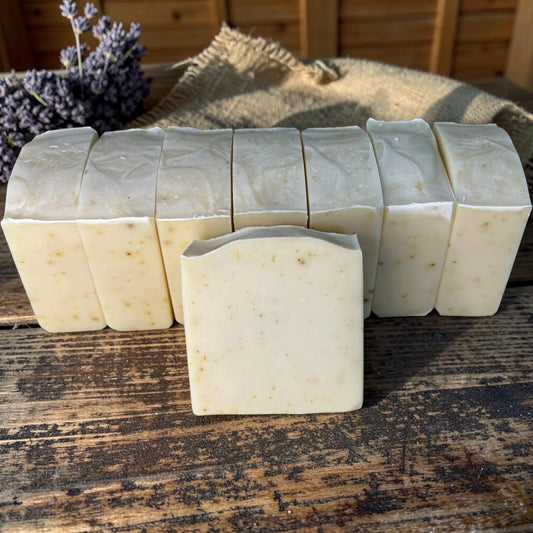 Marshmallow Meadow |Marshmallow Root Tallow Soap | Lavender, Geranium & Cedarwood | Cold Process Herbal Soap