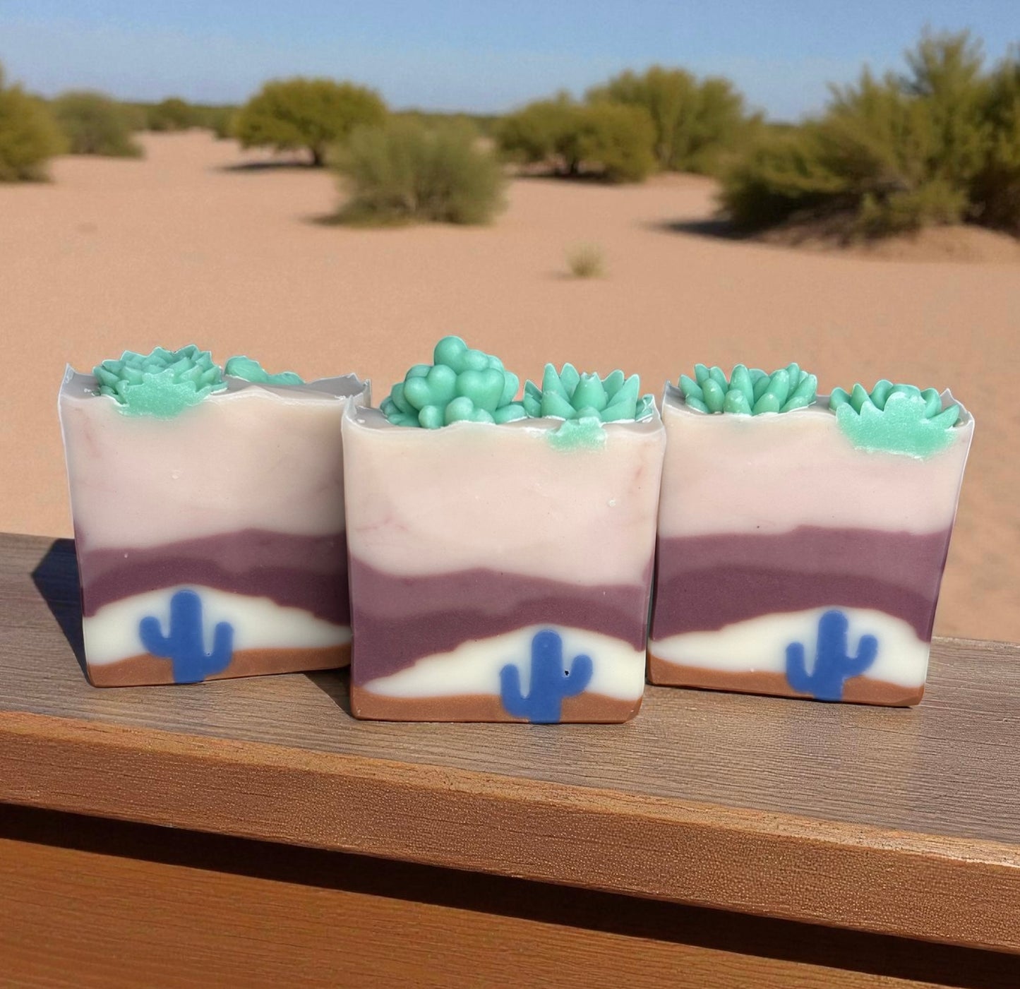 Blue Cactus Breeze Arizona Themed Tallow Soap with Essential Oils