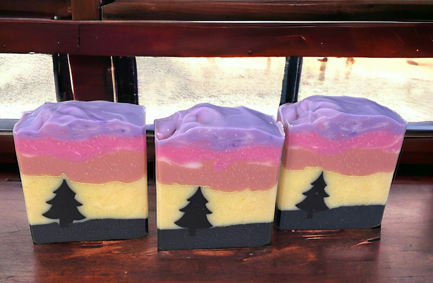 Pine/Strawberry Arizona Sunset Soap with Lavender, Geranium, Pine, Tea Tree, and Bergamot Essential Oils