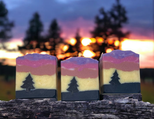 Pine/Strawberry Arizona Sunset Soap with Lavender, Geranium, Pine, Tea Tree, and Bergamot Essential Oils