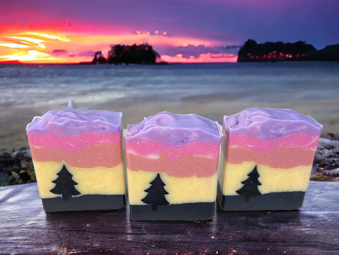 Pine/Strawberry Arizona Sunset Soap with Lavender, Geranium, Pine, Tea Tree, and Bergamot Essential Oils