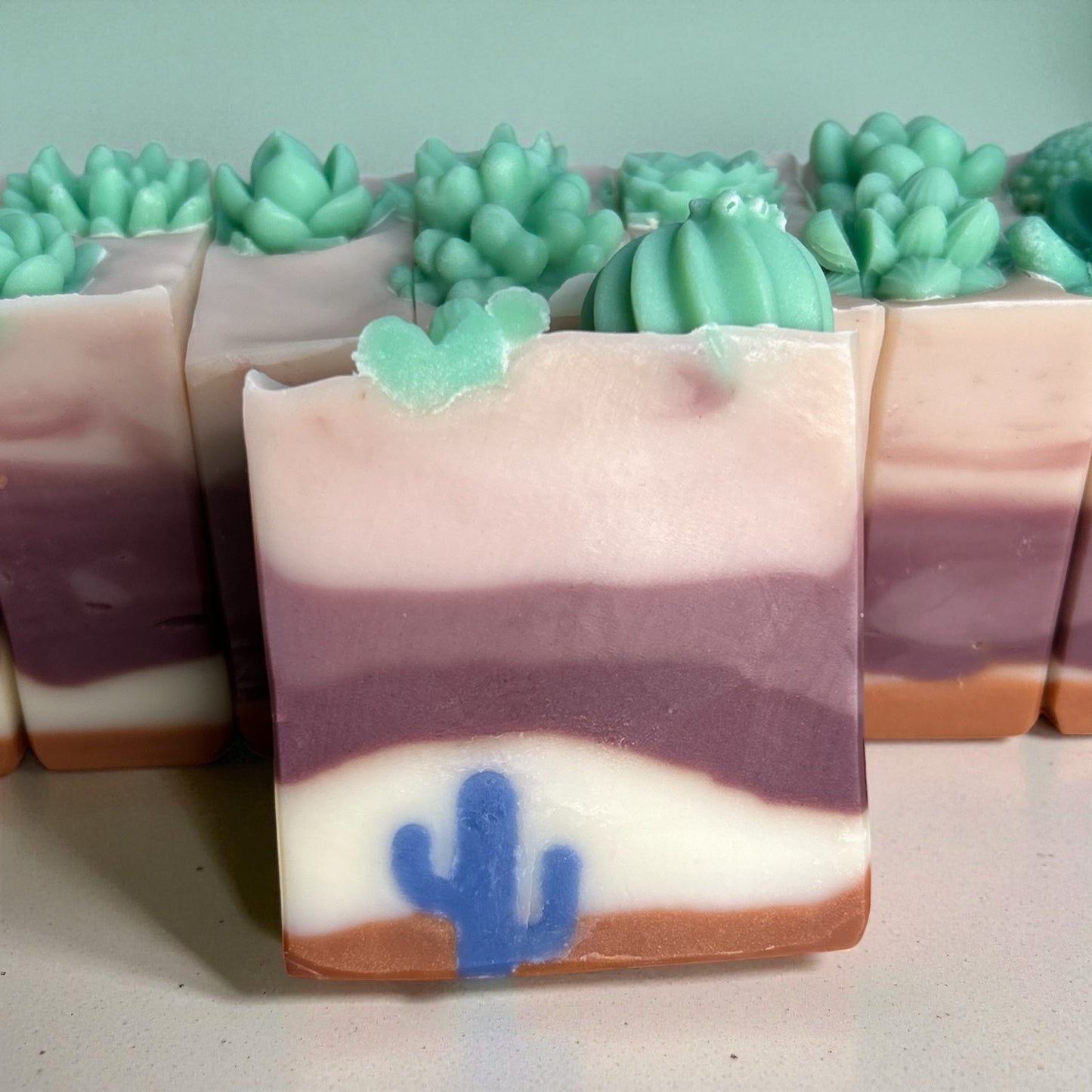 Blue Cactus Breeze Arizona Themed Tallow Soap with Essential Oils
