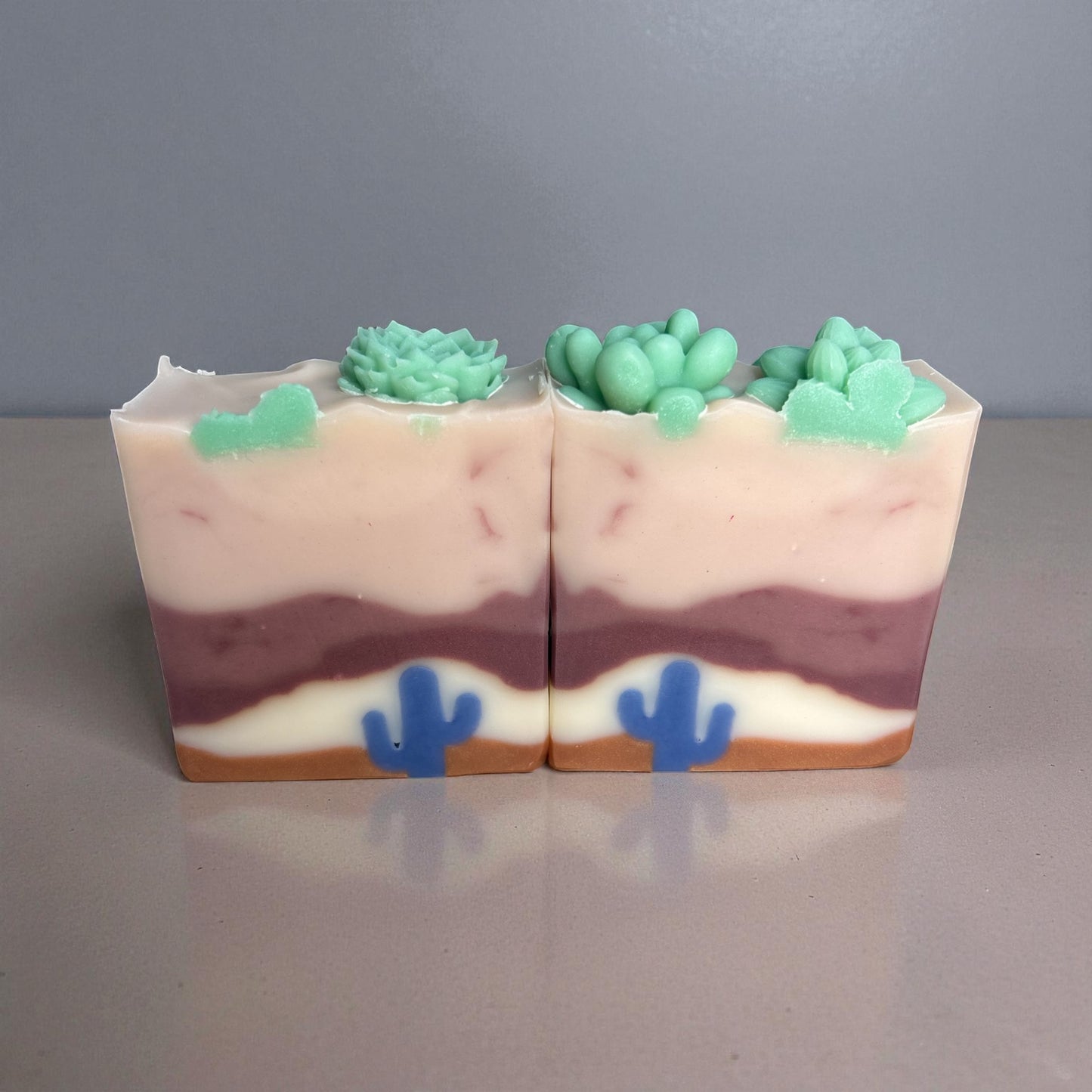 Blue Cactus Breeze Arizona Themed Tallow Soap with Essential Oils