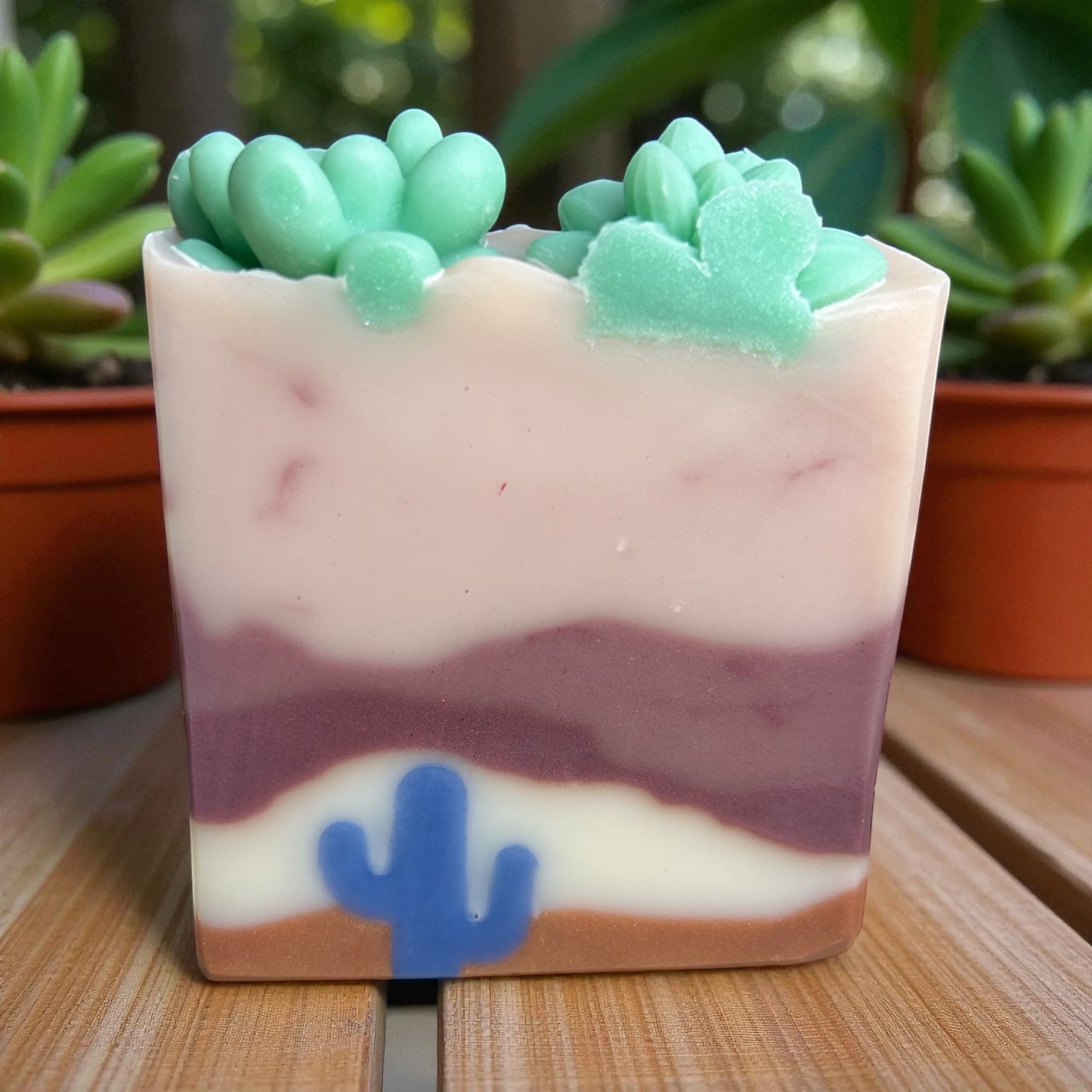 Blue Cactus Breeze Arizona Themed Tallow Soap with Essential Oils