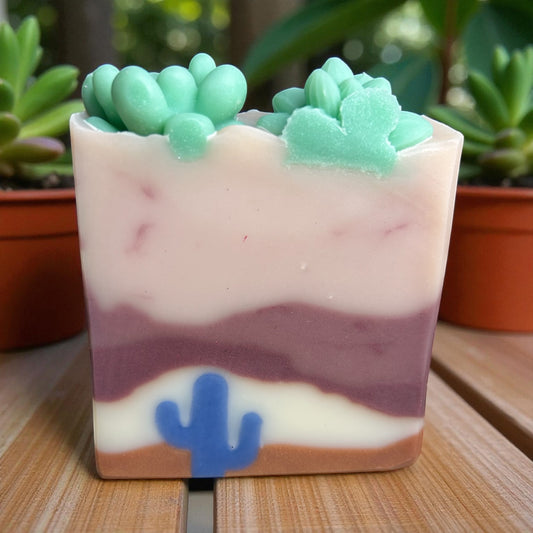 Blue Cactus Breeze Arizona Themed Tallow Soap with Essential Oils
