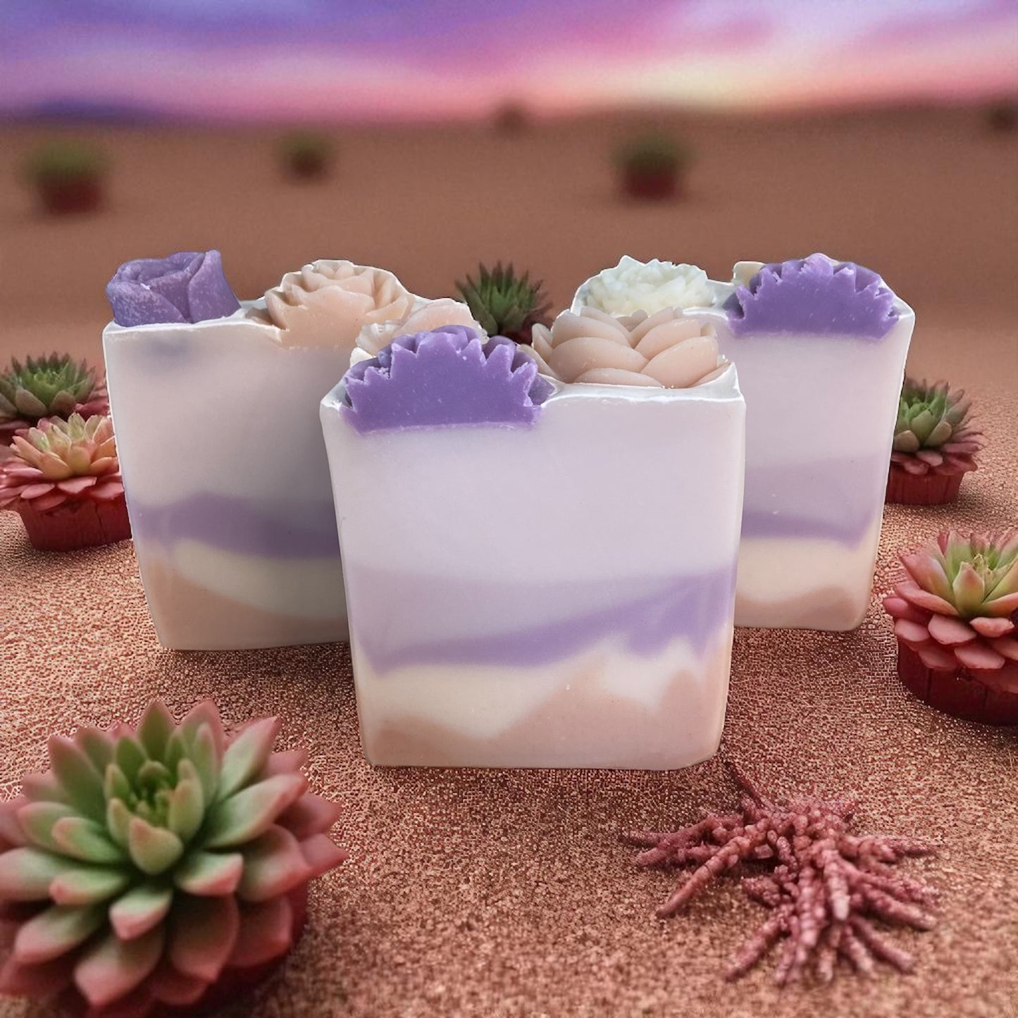 Desert Dream Tallow Soap with Geranium Rose, Lavender, and Clary Sage Essential Oils