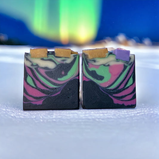 Aurora Borealis (The Northern Lights Soap) with Goat Milk, Activated Charcoal & Essential Oils