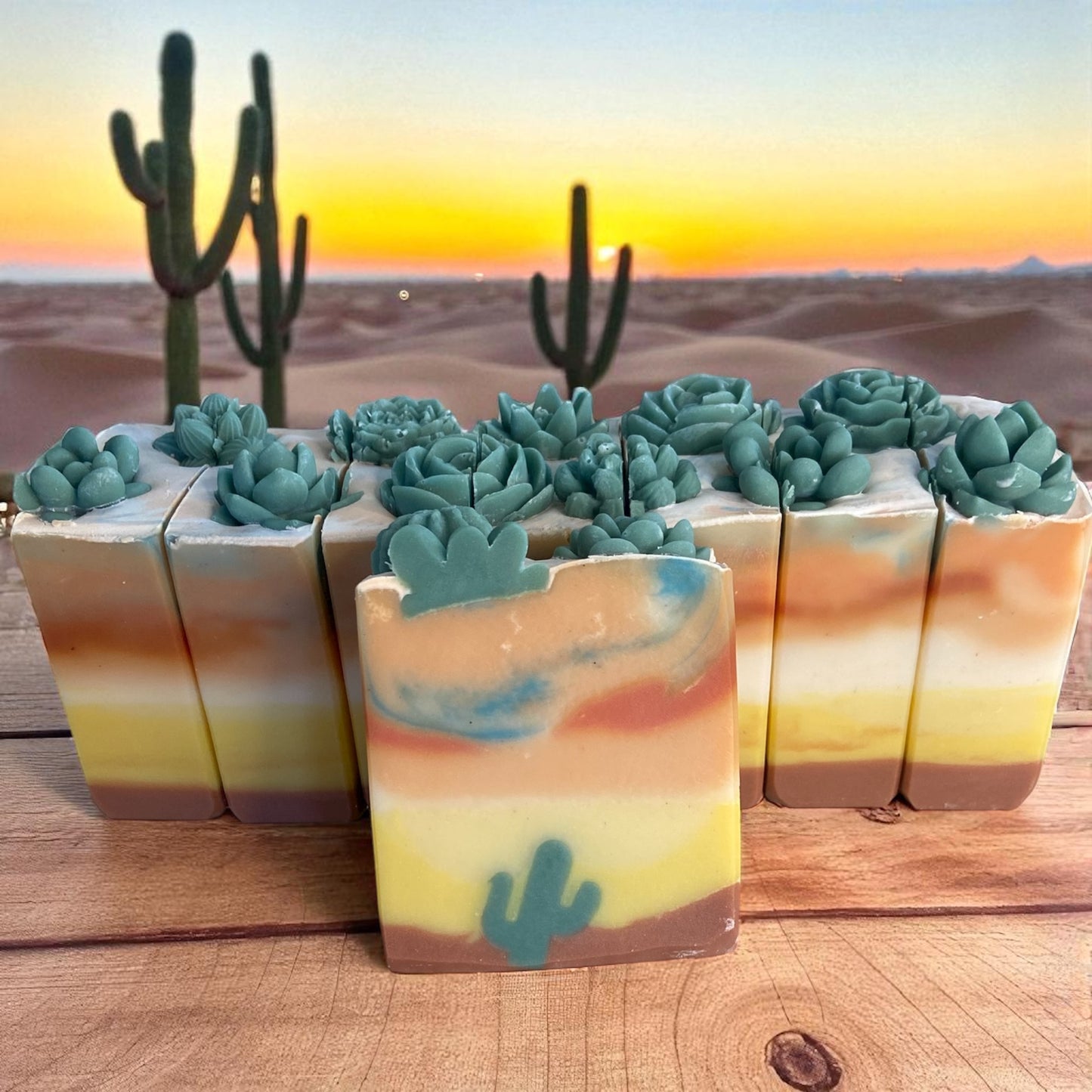 Creamy Orange Sunset Arizona Themed Tallow Soap with Essential Oils