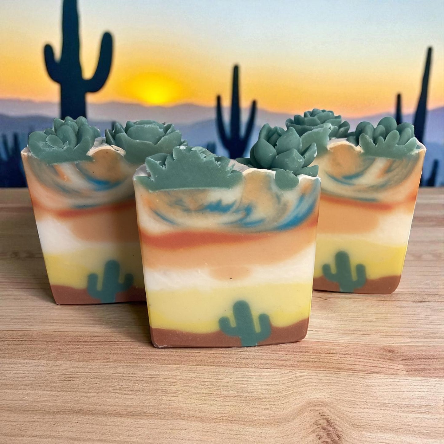 Creamy Orange Sunset Arizona Themed Tallow Soap with Essential Oils