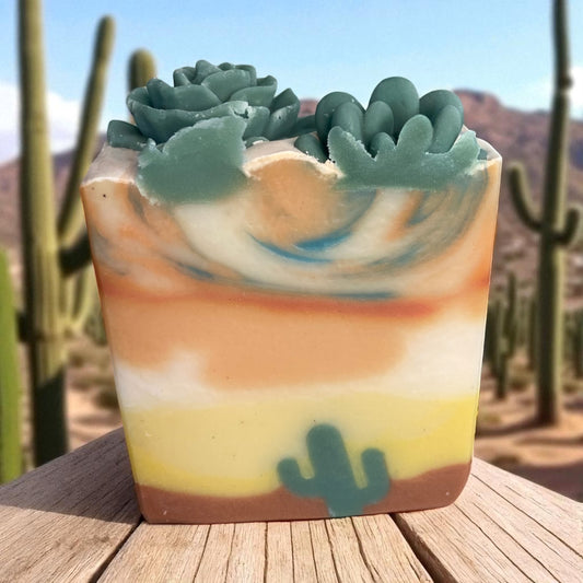 Creamy Orange Sunset Arizona Themed Tallow Soap with Essential Oils
