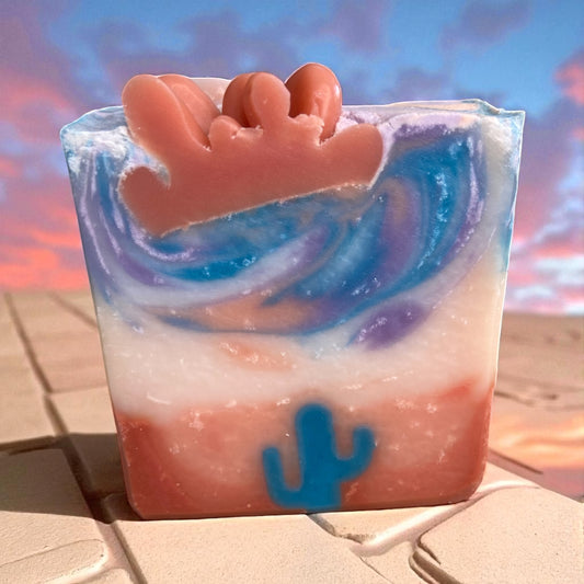 Turquoise Skies Arizona Themed Tallow Soap with Essential Oils