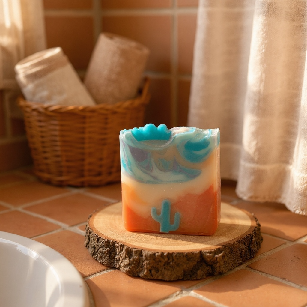 Turquoise Skies Arizona Themed Tallow Soap with Essential Oils
