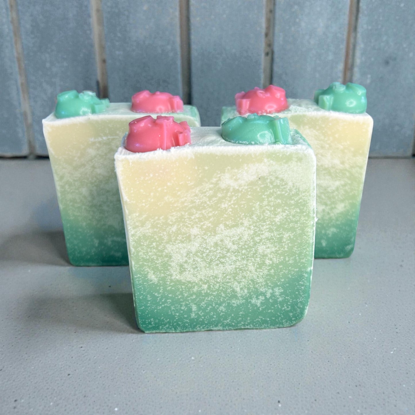 Pink & Green Piggies Bar Soap with a Light Citrus Essential Oil Blend