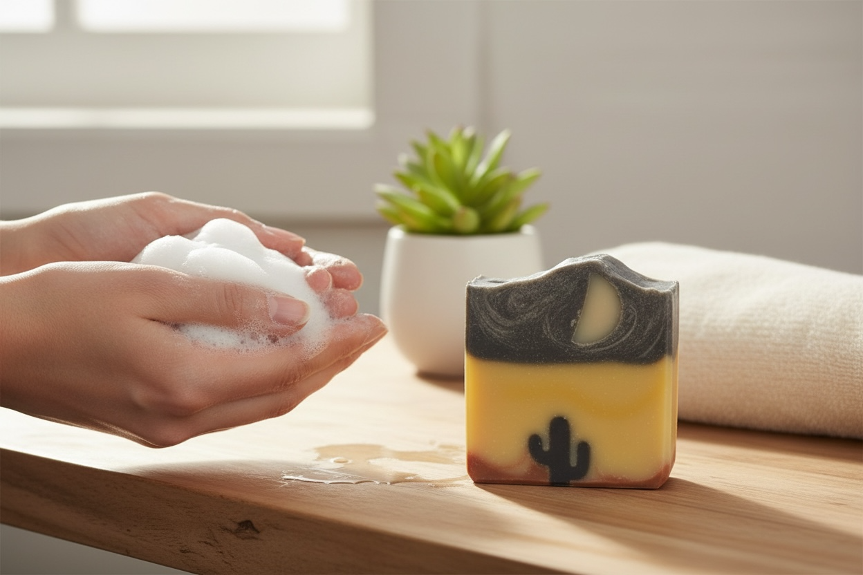 Mystical Moonrise Arizona Themed Tallow Soap with Lemongrass, Frankincense, Cedar wood, & Patchouli  Essential Oils