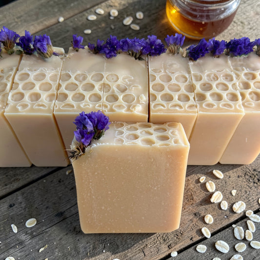 Wild Flower Honey Oatmeal & Milk Tallow Soap with Lavender, Rosemary, Lemongrass & Tea Tree Essential Oils
