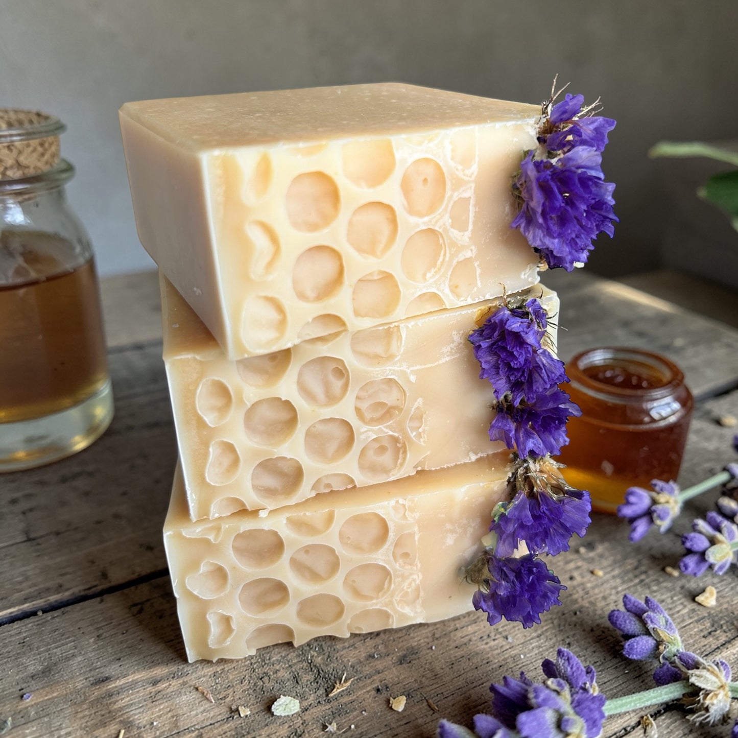 Wild Flower Honey Oatmeal & Milk Tallow Soap with Lavender & Lemongrass Essential Oils