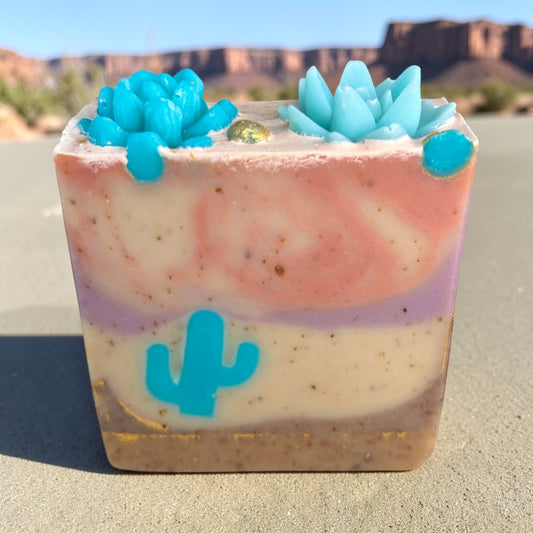 Turquoise Dunes Artisan Tallow & Banana Soap with Lemongrass, Frankincense & Cedar Wood Essential Oils
