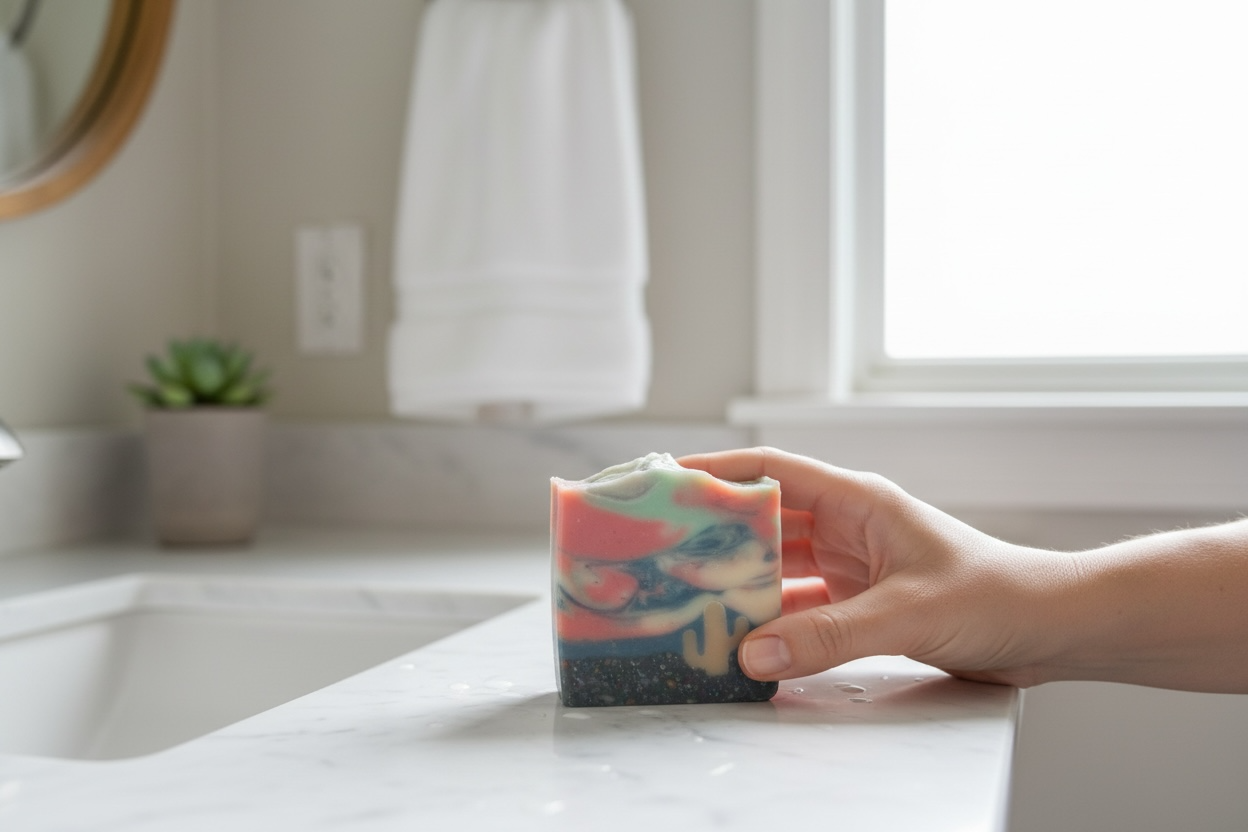 Stormy Daze – Natural Artisan Soap with Essential Oils Lemongrass, Litsea, Frankincense & Lavender Handmade Desert Soap