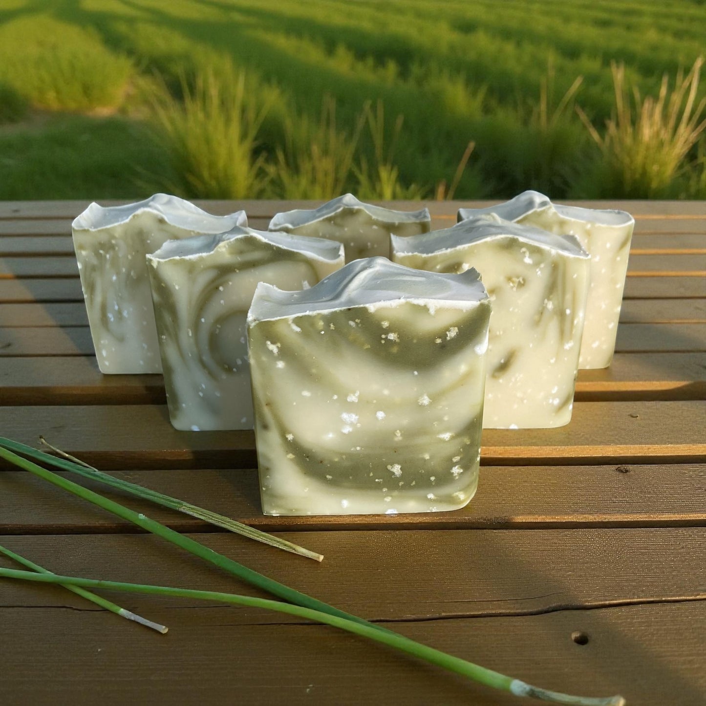 Lemongrass + Dead Sea Salt Bars All Natural Tallow Soap with Essential Oils & Moringa