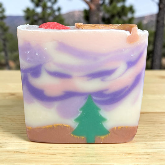 Strawberry Pines at Sunset Soap – Lavender, Rosemary, Tea Tree Frankincense & Eucalyptus Essential Oils | Handmade Mountain-Inspired Soap | Yellow Lark Soap Co.