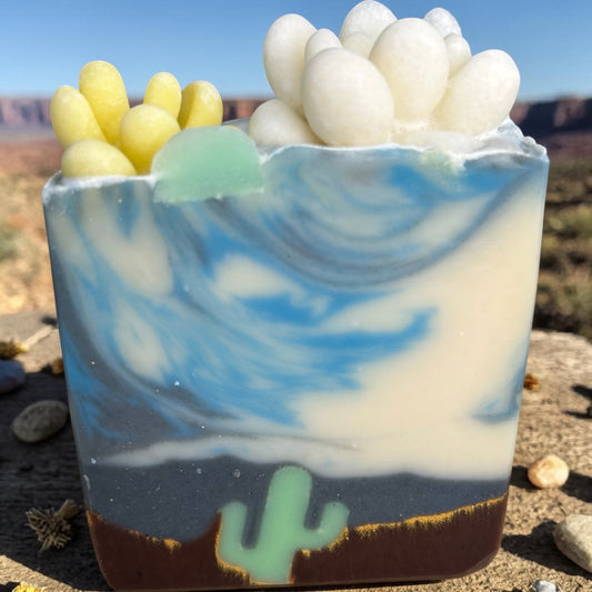 Sage Rosemary Tea Tree Soap – Handmade Cold Process Herbal Tallow Soap Bar with Essential Oils | Arizona Themed Cactus Soap