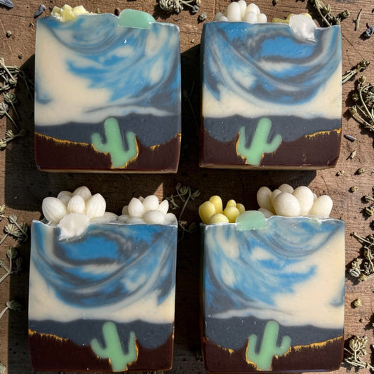 Sage Rosemary Tea Tree Soap – Handmade Cold Process Herbal Tallow Soap Bar with Essential Oils | Arizona Themed Cactus Soap