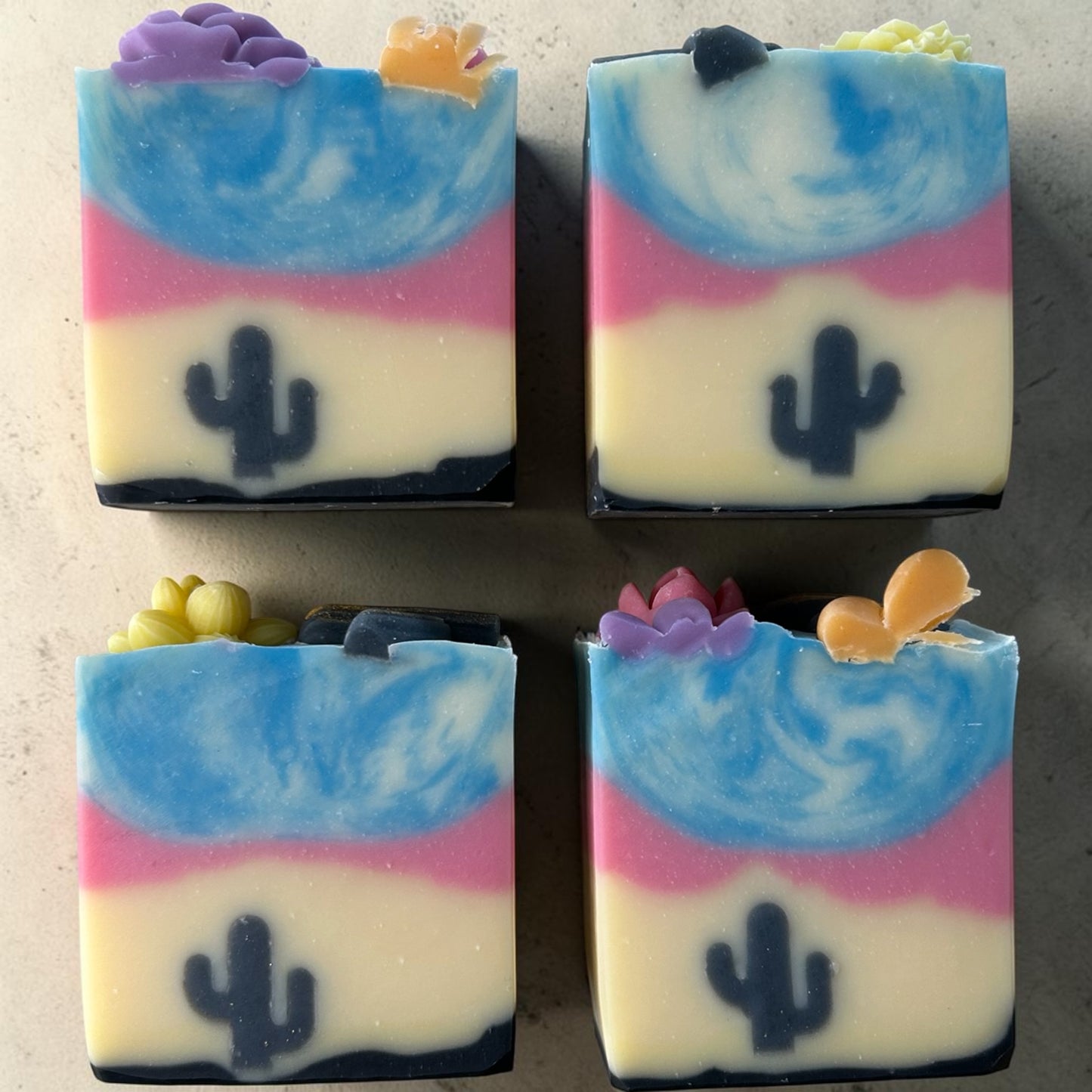 Mystic Bloom Artisan Tallow Soap – Lavender, Frankincense & Tangerine Essential Oil Soap “Where desert sunsets meet wild blooms.”