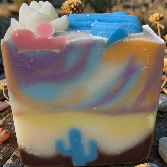 Turquoise Desert Tallow Soap | Handcrafted Desert Landscape Artisan Soap | Lightly Scented with Essential Oils