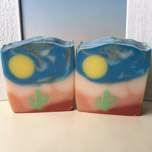 Sunny Arizona Soap | Cactus Landscape Tallow Soap with a Light Lavender, Cedar wood & Sage Essential Oil Blend