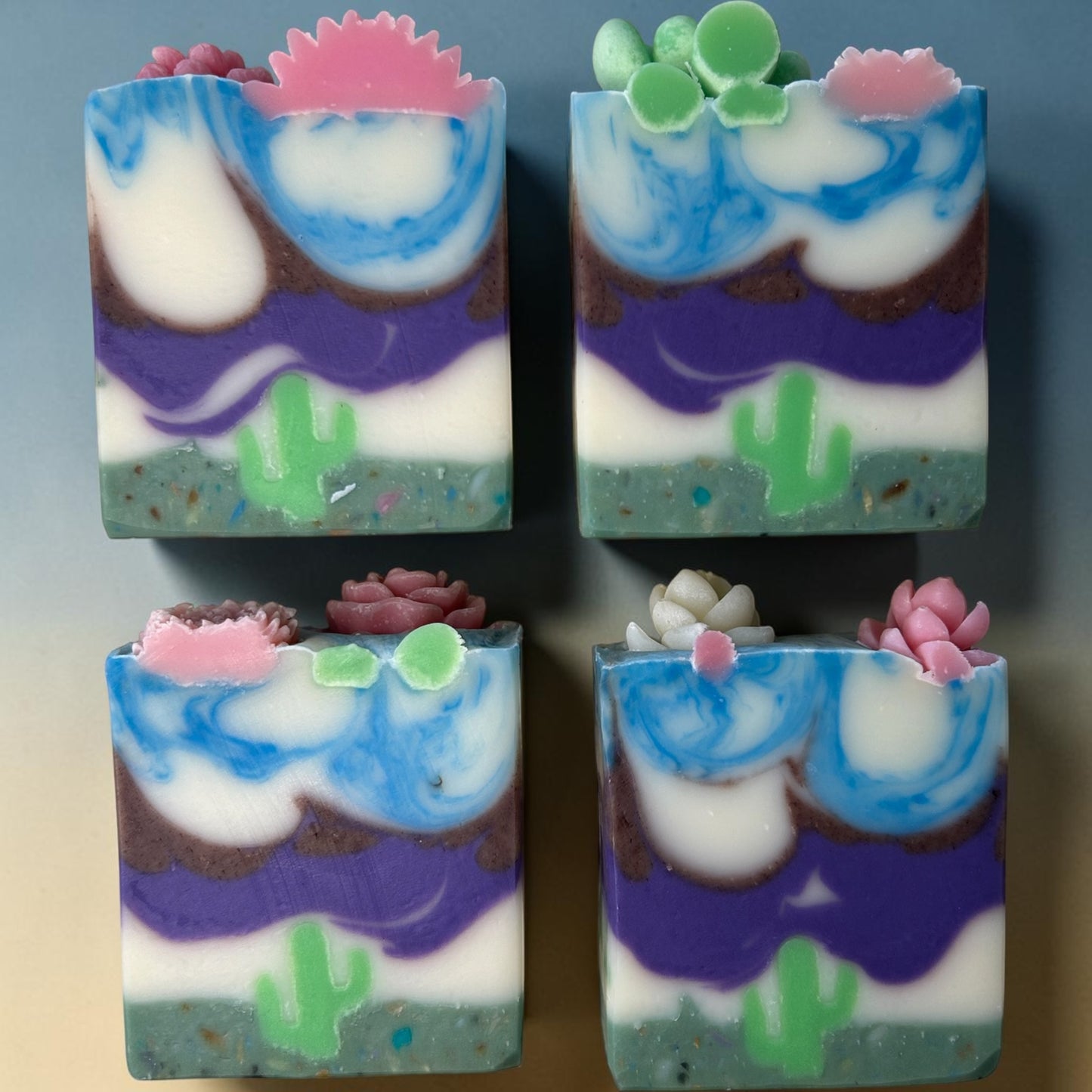 Arizona Desert Cactus Soap – Lavender, Cedarwood & Peppermint Tallow Bar with Sandalwood Powder