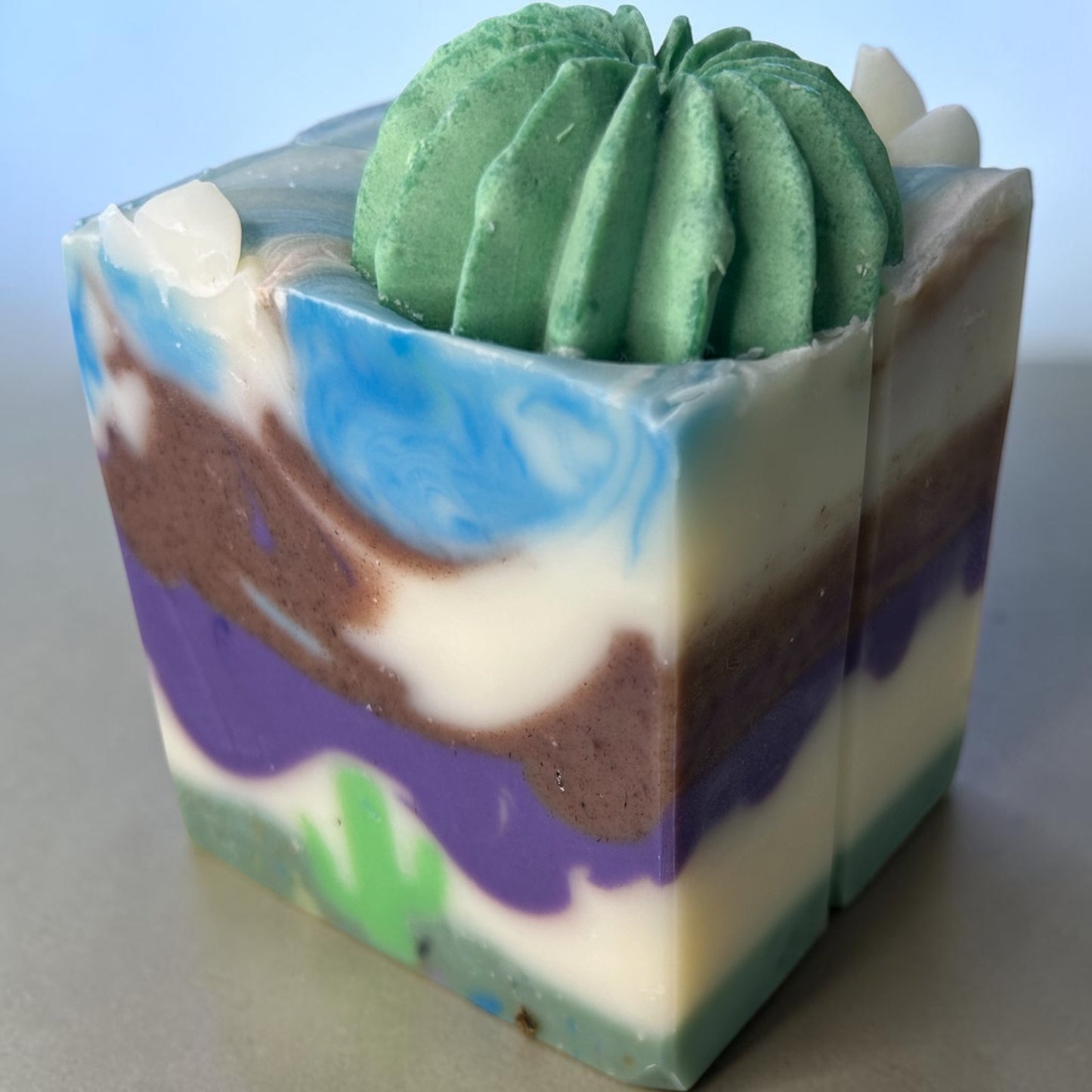 Arizona Desert Cactus Soap – Lavender, Cedarwood & Peppermint Tallow Bar with Sandalwood Powder