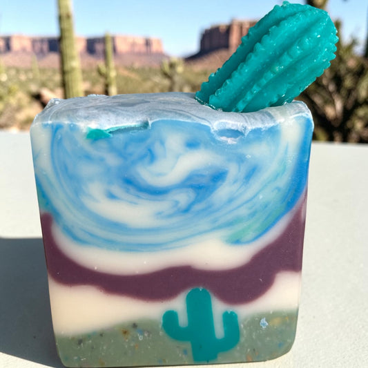 Arizona Desert Turquoise Cactus Soap – Lavender, Cedarwood & Peppermint Tallow Bar Soap