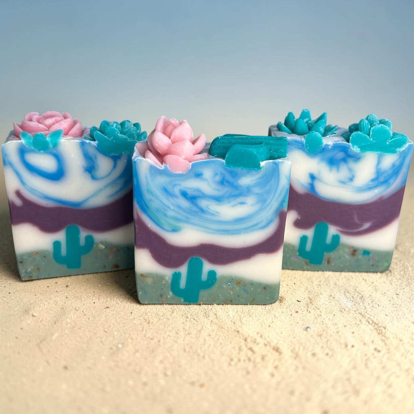 Arizona Desert Turquoise Cactus Soap – Lavender, Cedarwood & Peppermint Tallow Bar Soap