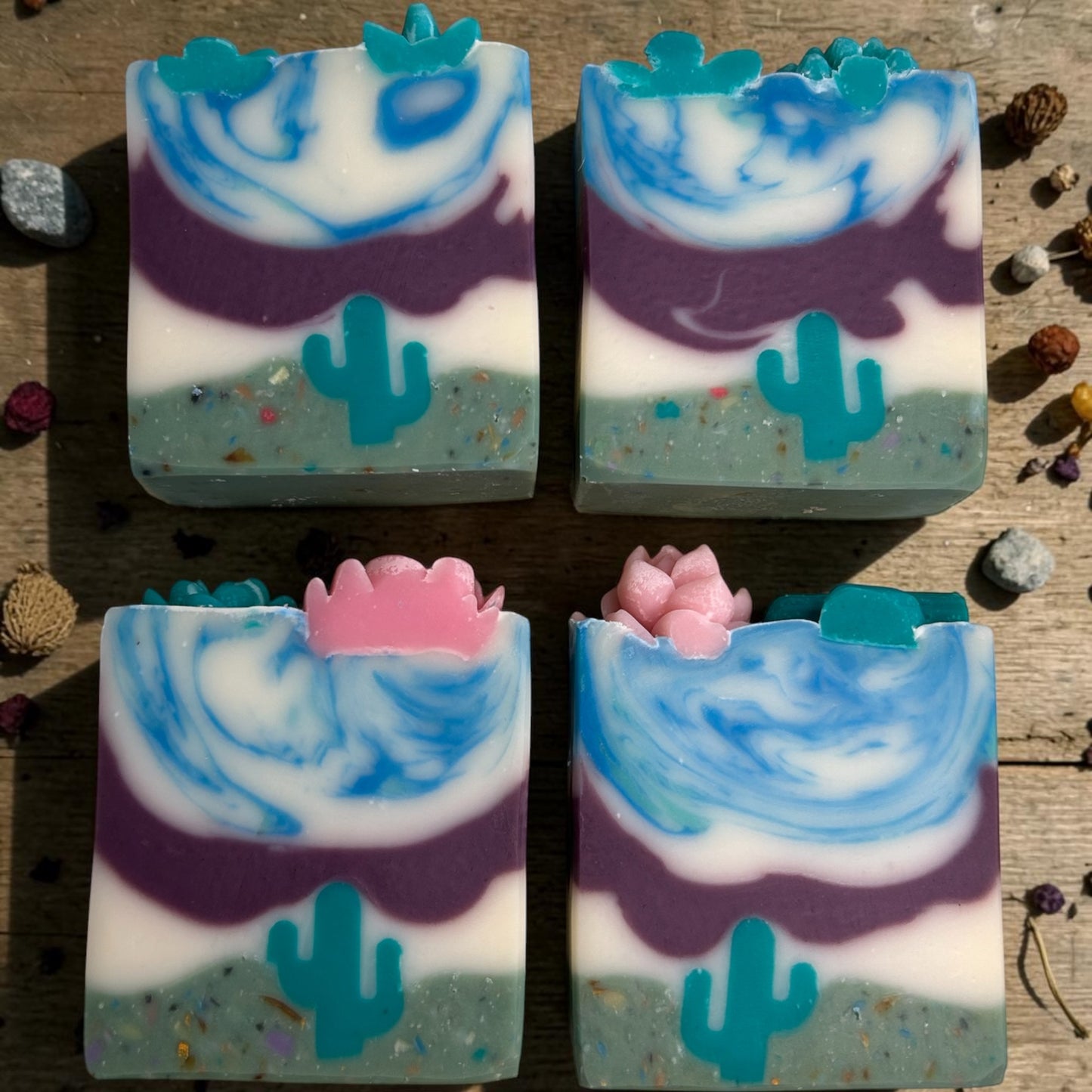 Arizona Desert Turquoise Cactus Soap – Lavender, Cedarwood & Peppermint Tallow Bar Soap