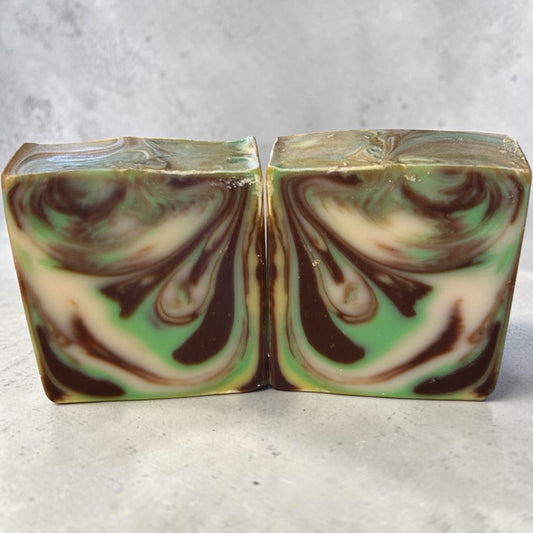 Cedar Citrus Swirl Tallow Soap | Lemongrass & Cedarwood Handmade Artisan Soap