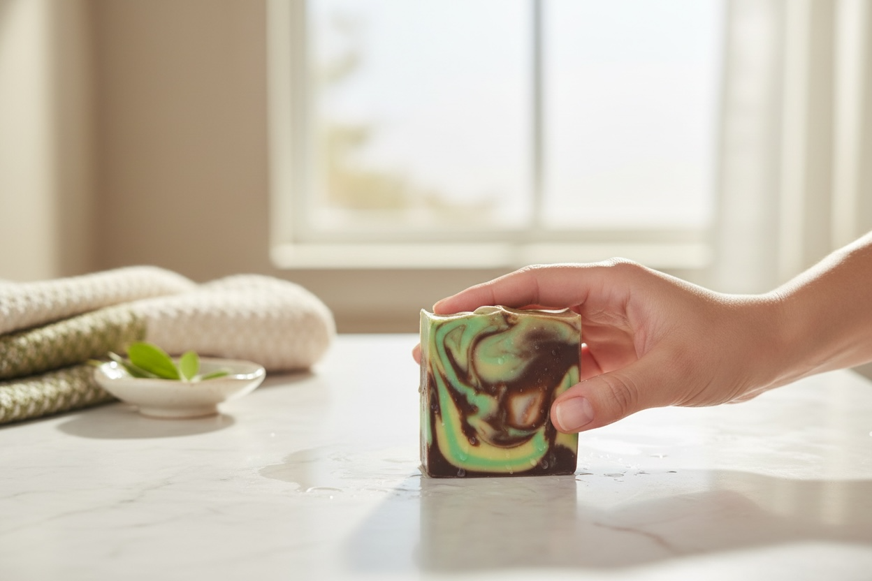 Cedar Citrus Swirl Tallow Soap | Lemongrass & Cedarwood Handmade Artisan Soap