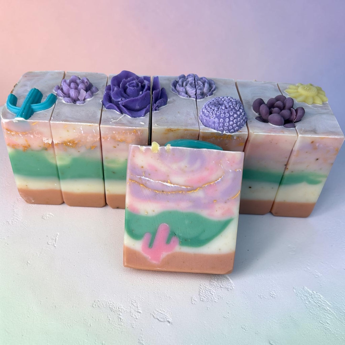Desert Bloom Marshmallow Root Soap | Lavender, Geranium & Cedarwood | Cold Process Tallow Soap