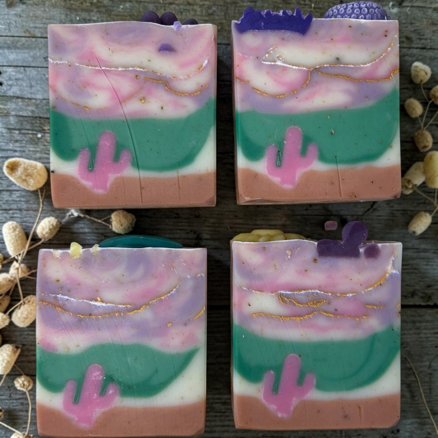Desert Bloom Marshmallow Root Soap | Lavender, Geranium & Cedarwood | Cold Process Tallow Soap