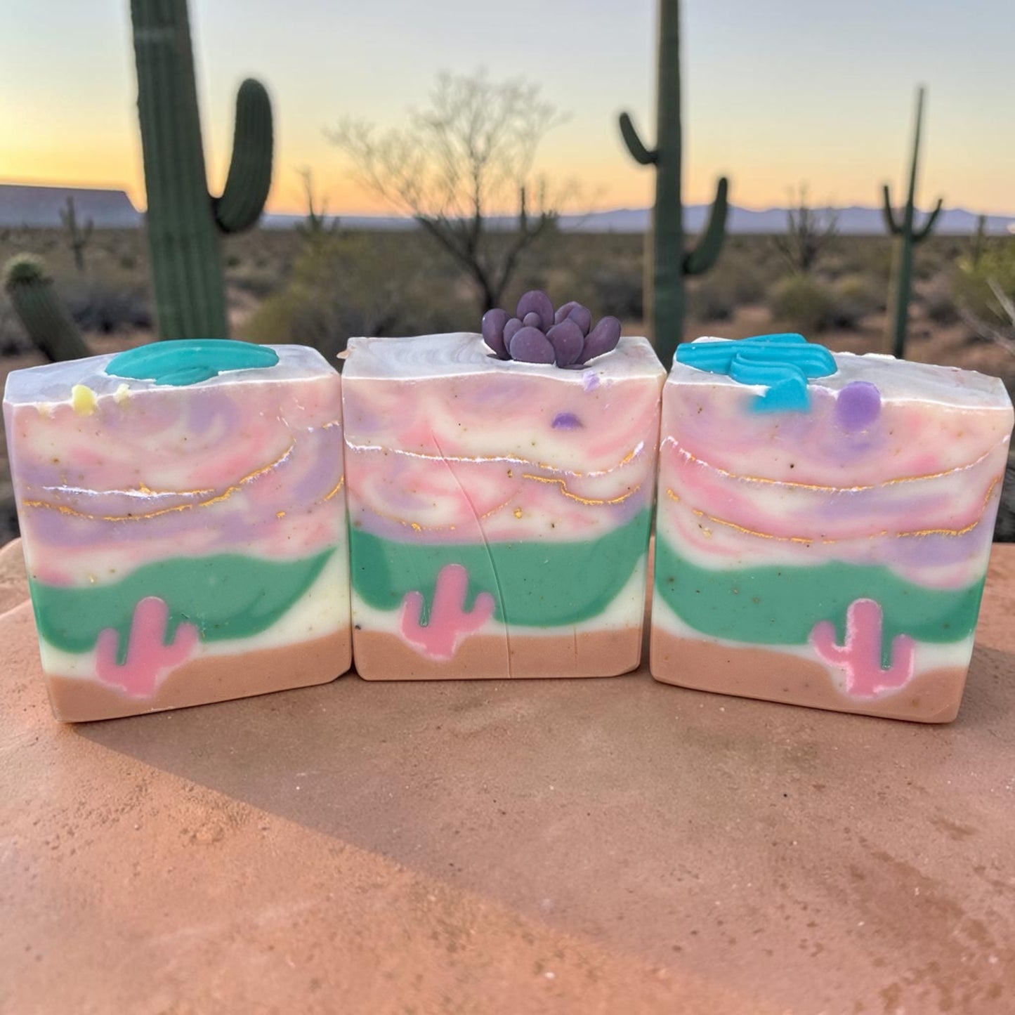 Desert Bloom Marshmallow Root Soap | Lavender, Geranium & Cedarwood | Cold Process Tallow Soap