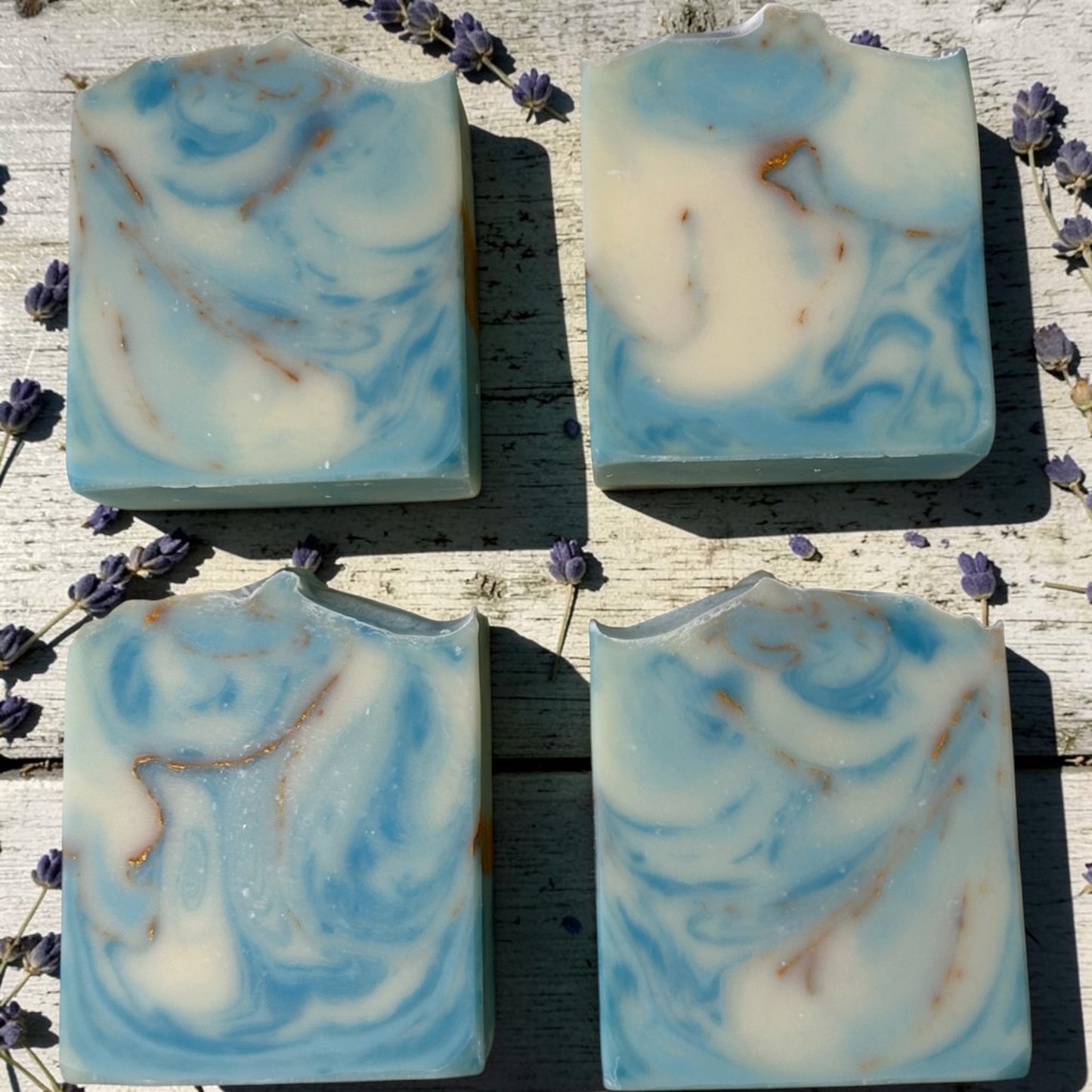 Azure Sky Tallow Soap | Lavender, Cedarwood, Frankincense, Lemongrass & Mint | Cold Process Soap