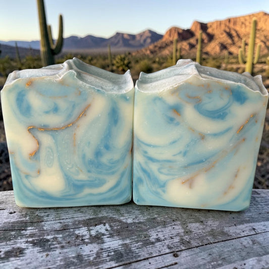 Azure Sky Tallow Soap | Lavender, Cedarwood, Frankincense, Lemongrass & Mint | Cold Process Soap