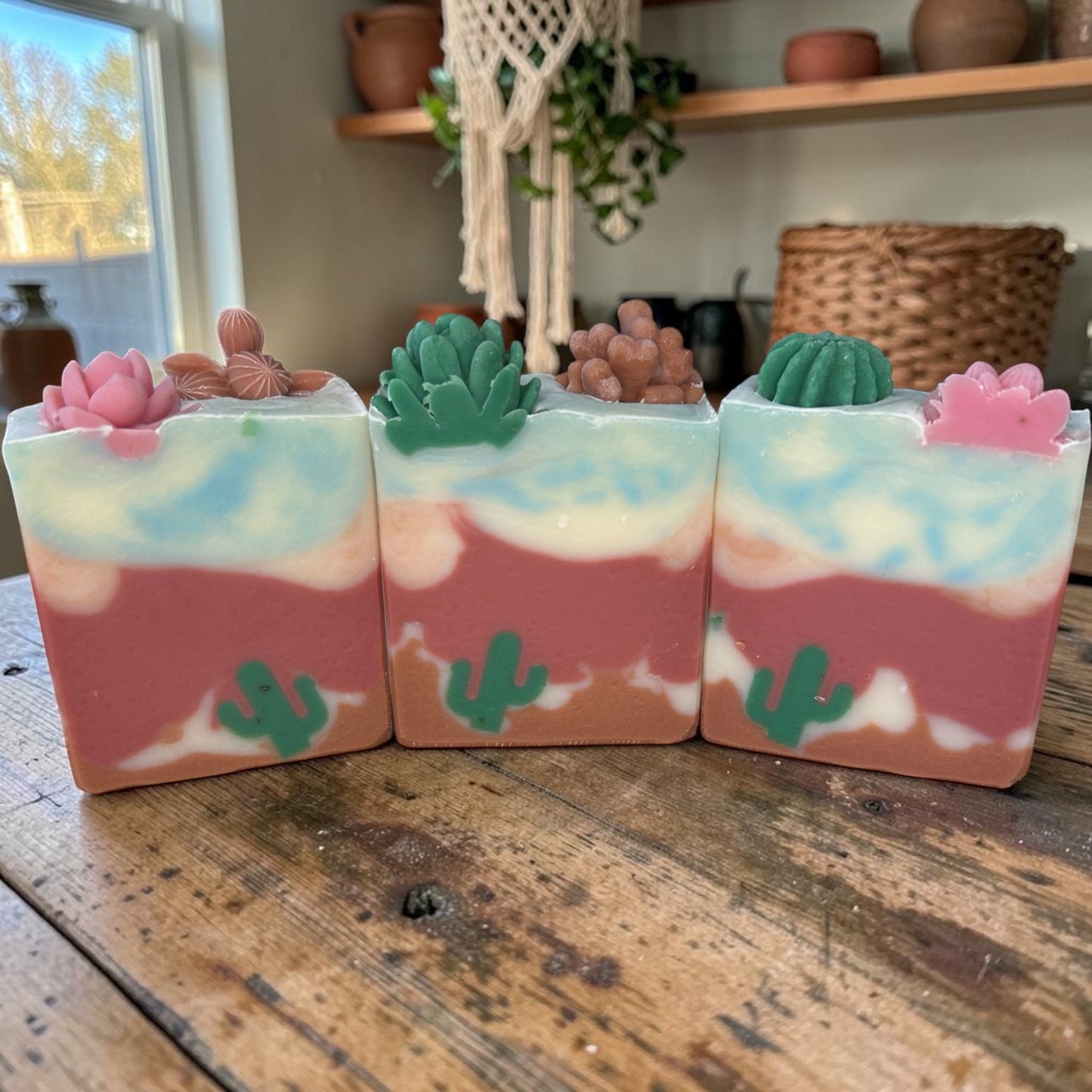 Whispering Red Rock Soap | Sedona Pink Clay Cold Process Bar | Lavender, Cedarwood, Frankincense, Lemongrass & Mint