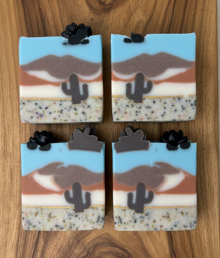 Desert Sunset Zero-Waste Soap Handmade Tallow Soap with Frankincense, Cedarwood & Lavender