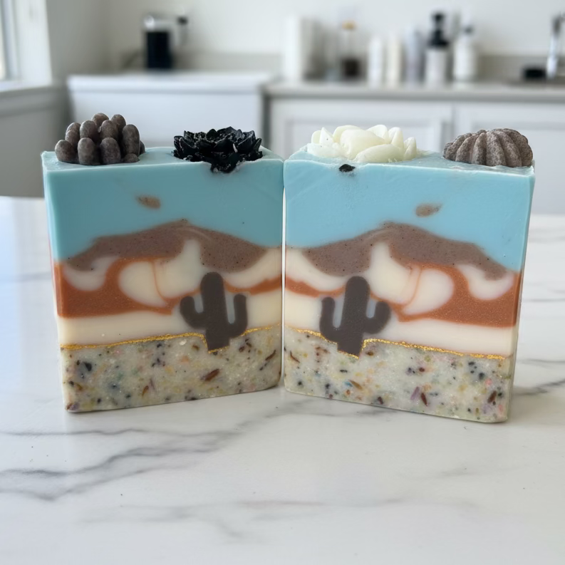 Desert Sunset Zero-Waste Soap Handmade Tallow Soap with Frankincense, Cedarwood & Lavender