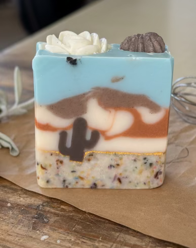 Desert Sunset Zero-Waste Soap Handmade Tallow Soap with Frankincense, Cedarwood & Lavender