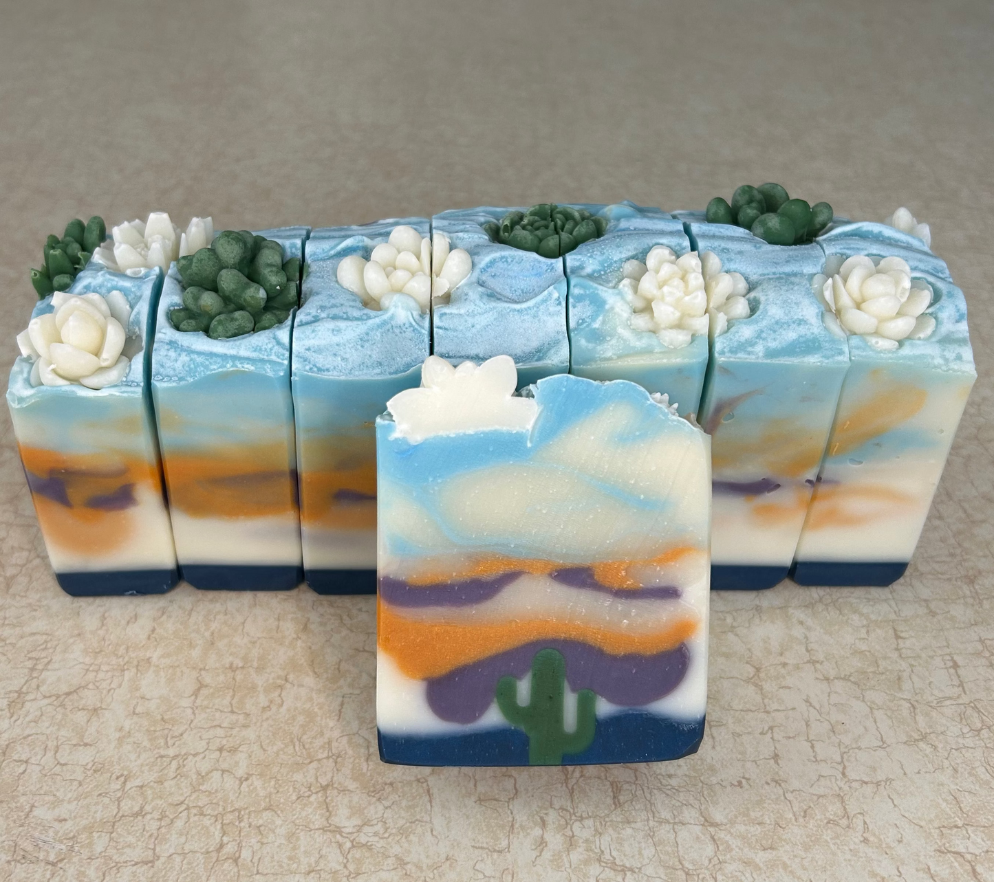 Painted Desert Arizona Themed Tallow Soap with Essential Oils